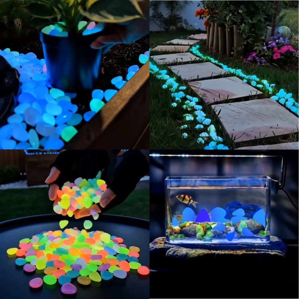 Aquarium Fish Colorful - 다채로운 야광 조약돌 정원석, 야외 정원