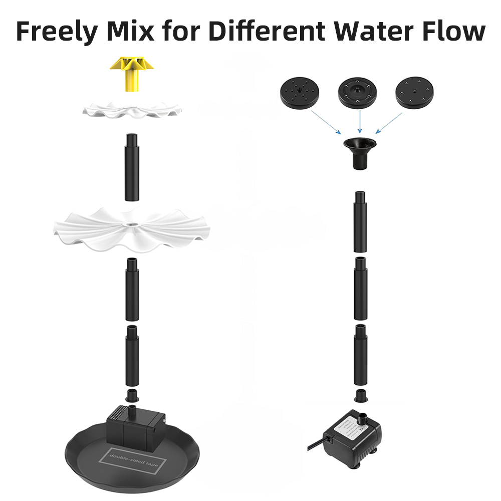 조류 욕조용 태양열 분수 펌프, LED 조명, 정원 연 - Aquarium Fish Pond 리뷰 및 가격