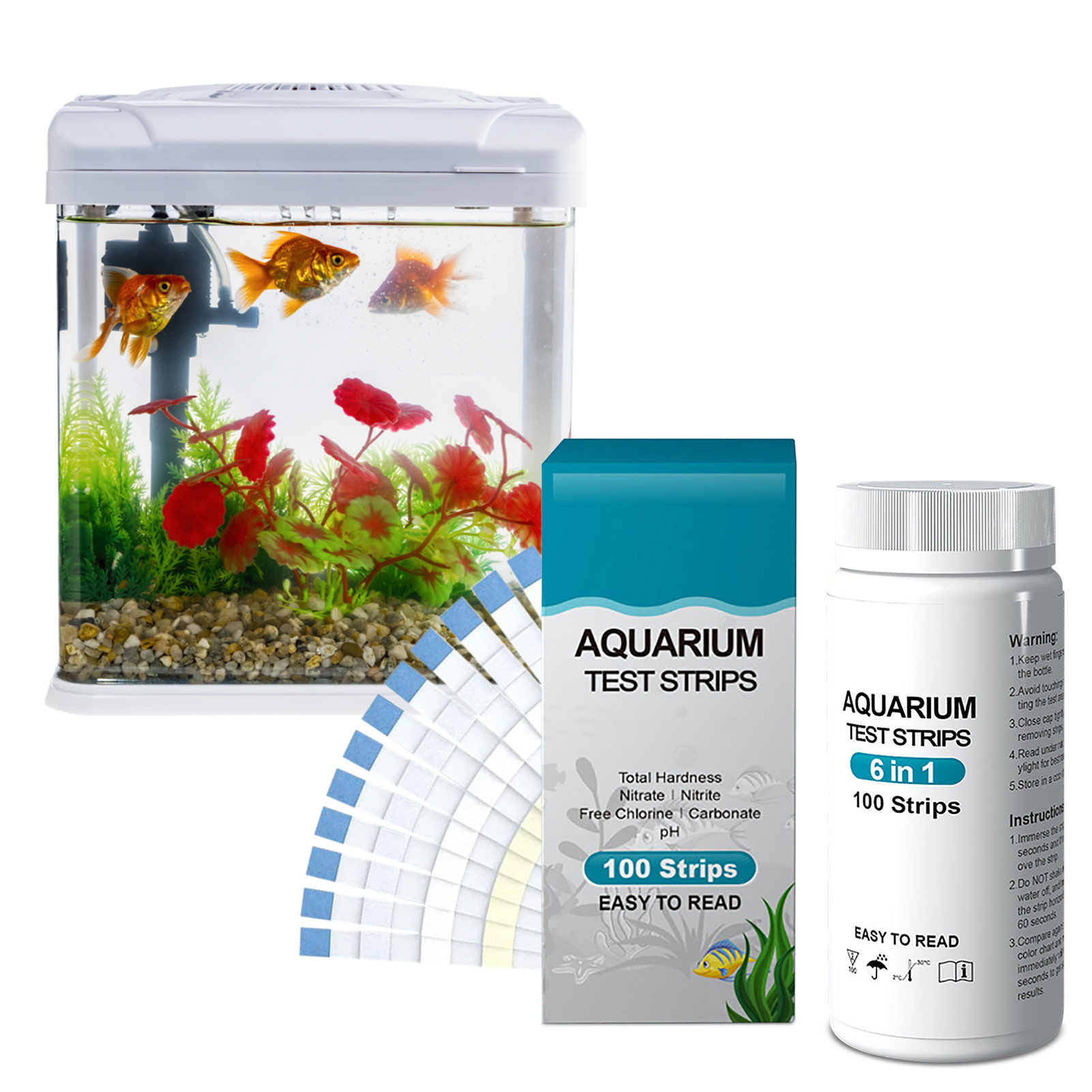 PH 질산염 염소 수질 테스트 스트립 키트, 수영장 연 - Aquarium Fish Pond 리뷰 및 가격