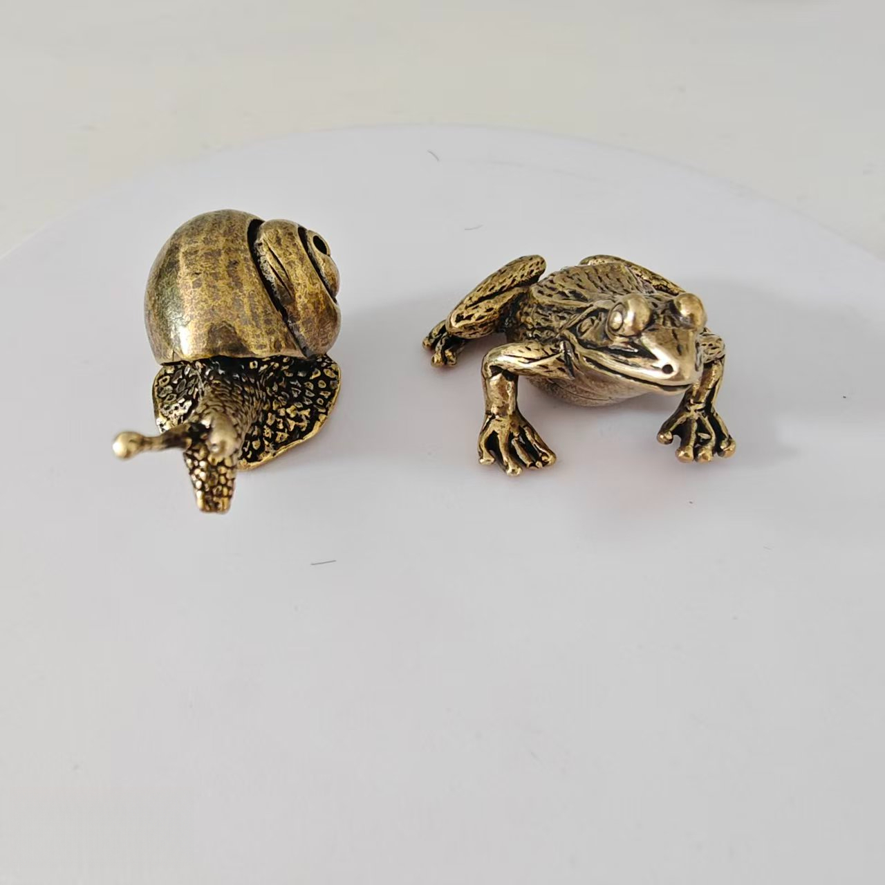 황동 개구리와 달팽이 미니 장식품 2개, 책상, 티 테 - Aquarium Fish Gallery 리뷰 및 가격