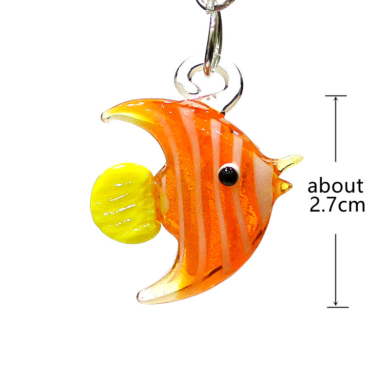 2 팩 귀여운 바다 물고기 매력 펜던트 소형 유리 생선 - Aquarium Fish Colorful 리뷰 및 가격