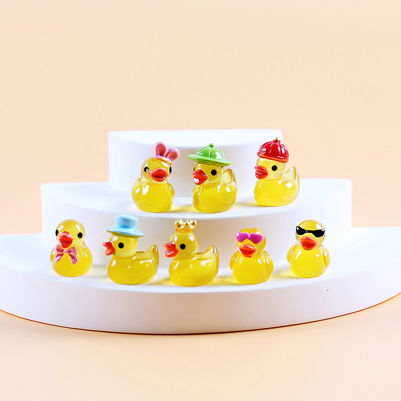 8개 야광 레진 미니 노란 오리 미니어처 인형 집 야광 - Aquarium Fish Small 리뷰 및 가격